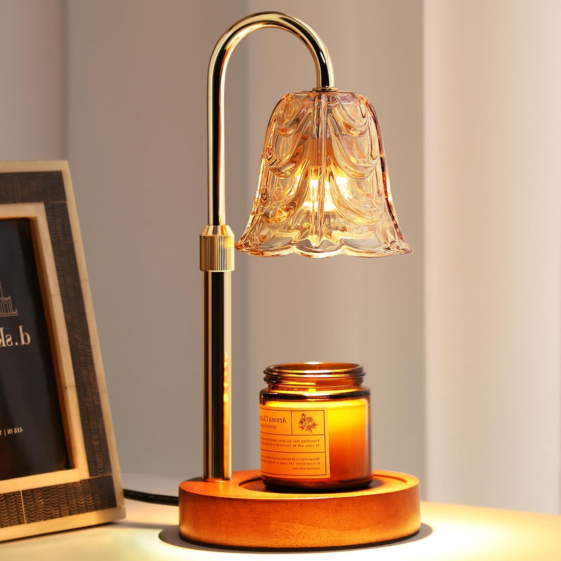Candle Warmer Lamp with Timer & Dimmer, Electric Candle Melter Light, Birthday for Women Mom Wife, House Warming New Home Cozy Decor, Wax Melt Warmer for Jar Candles with 2 Bulbs