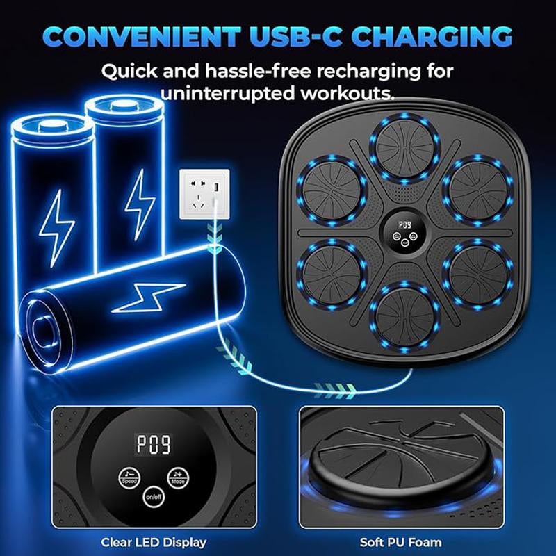 Holdbody Smart Bluetooth Boxing Trainer with Boxing Gloves for Adults and Kids - Music Wall Punching Machine for Home, Office, and Gym Music Boxing