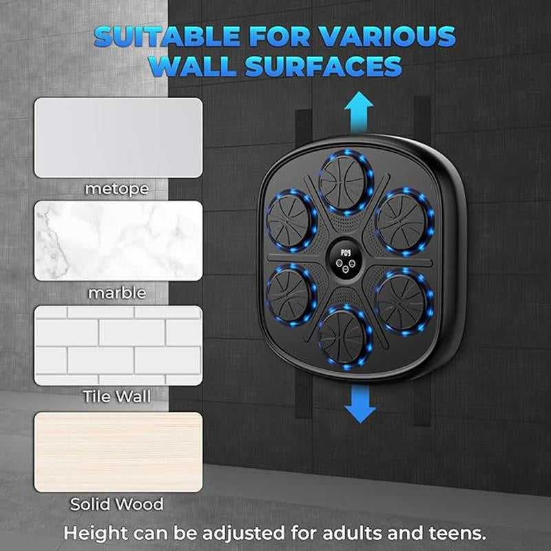 Holdbody Smart Bluetooth Boxing Trainer with Boxing Gloves for Adults and Kids - Music Wall Punching Machine for Home, Office, and Gym Music Boxing