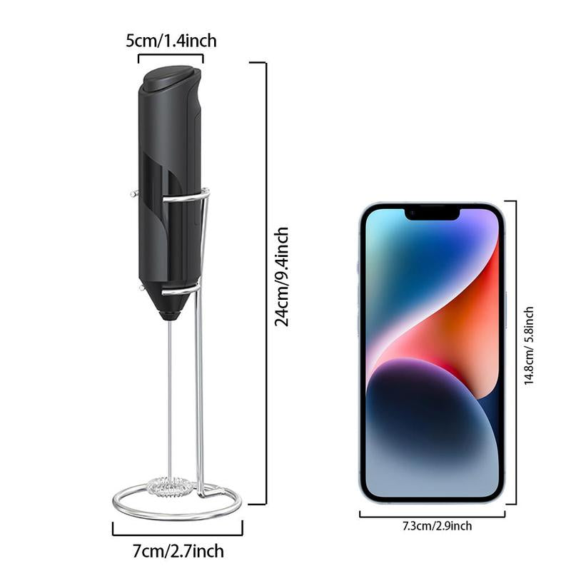 Electric Egg Beater, Handheld Blender with Stainless Steel Stand, Battery Required Coffee Milk Frother without Battery
