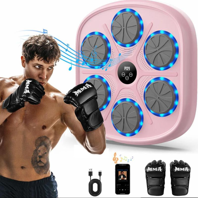 Holdbody Smart Bluetooth Boxing Trainer with Boxing Gloves for Adults and Kids - Music Wall Punching Machine for Home, Office, and Gym Music Boxing