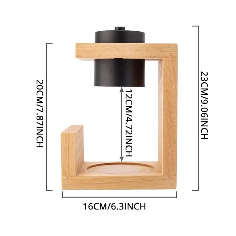 Wooden Burner Candle Lamp Warmer, 1 Count Modern Simple Home Bedroom Solid Wood Candle Lamp Warmer, Living Room Decoration Atmosphere Warm Light Aromatherapy Lamp, Room Decor, Household Items