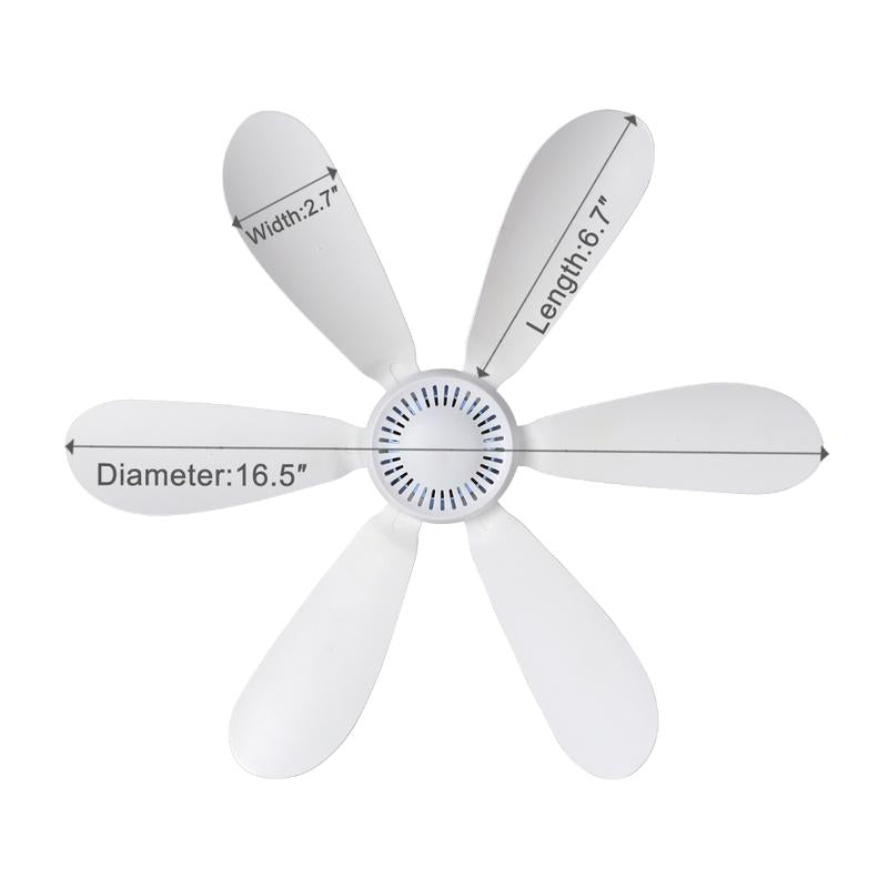 Mengnessly USB Mini Small Ceiling Fan Quiet Camping RV Fans Timing,Speed Emergency Portable Outdoor Hanging Gazebo Canopy Dorm Silent for Grow Tent,Hiking,Outages USB Ceiling Fan Home Room with Remote