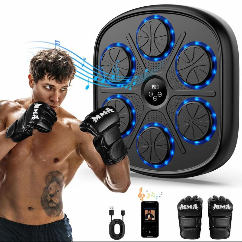 Holdbody Smart Bluetooth Boxing Trainer with Boxing Gloves for Adults and Kids - Music Wall Punching Machine for Home, Office, and Gym Music Boxing