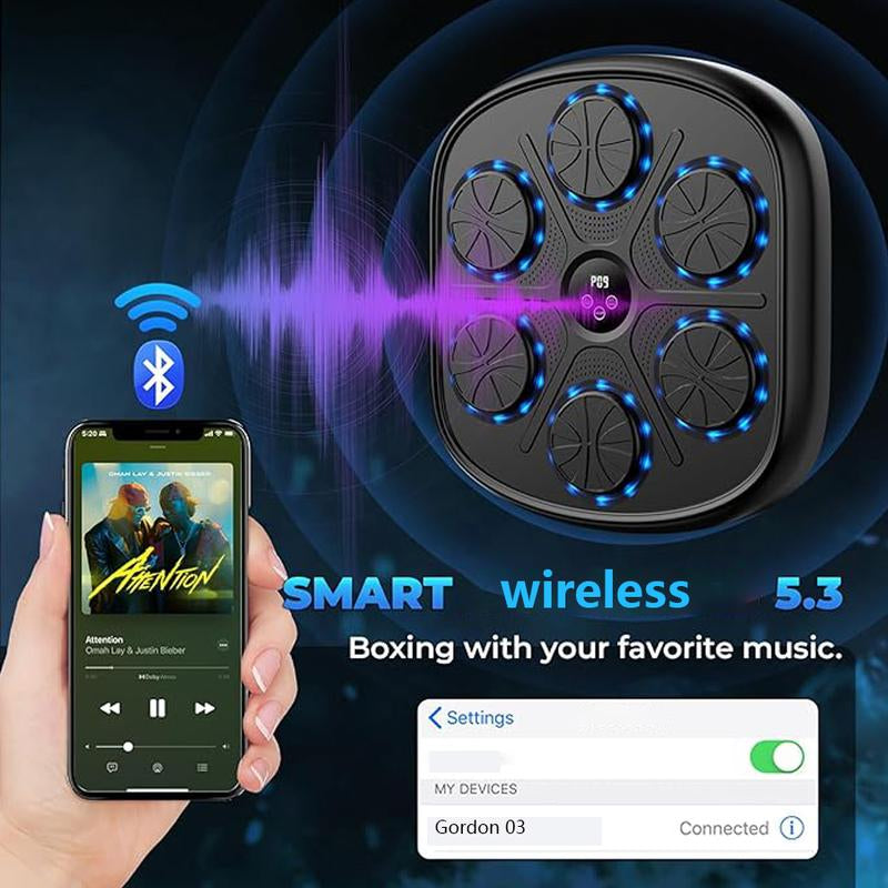 Holdbody Smart Bluetooth Boxing Trainer with Boxing Gloves for Adults and Kids - Music Wall Punching Machine for Home, Office, and Gym Music Boxing