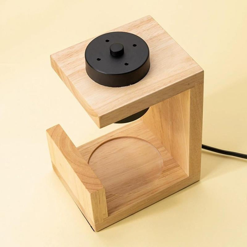 Wooden Burner Candle Lamp Warmer, 1 Count Modern Simple Home Bedroom Solid Wood Candle Lamp Warmer, Living Room Decoration Atmosphere Warm Light Aromatherapy Lamp, Room Decor, Household Items