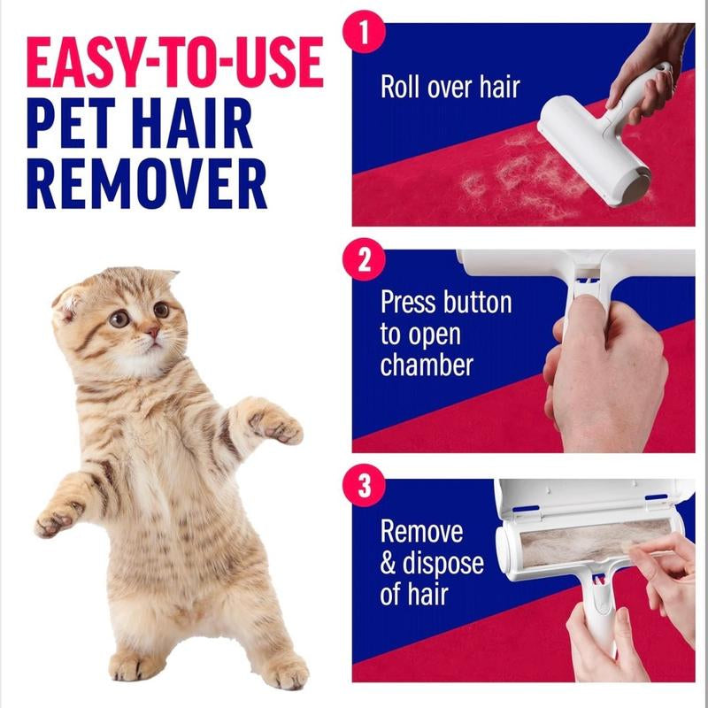 Reusable Pet Hair Roller Remover for Furniture, Carpet, and Car Seats - Dog & Cat Hair Remover