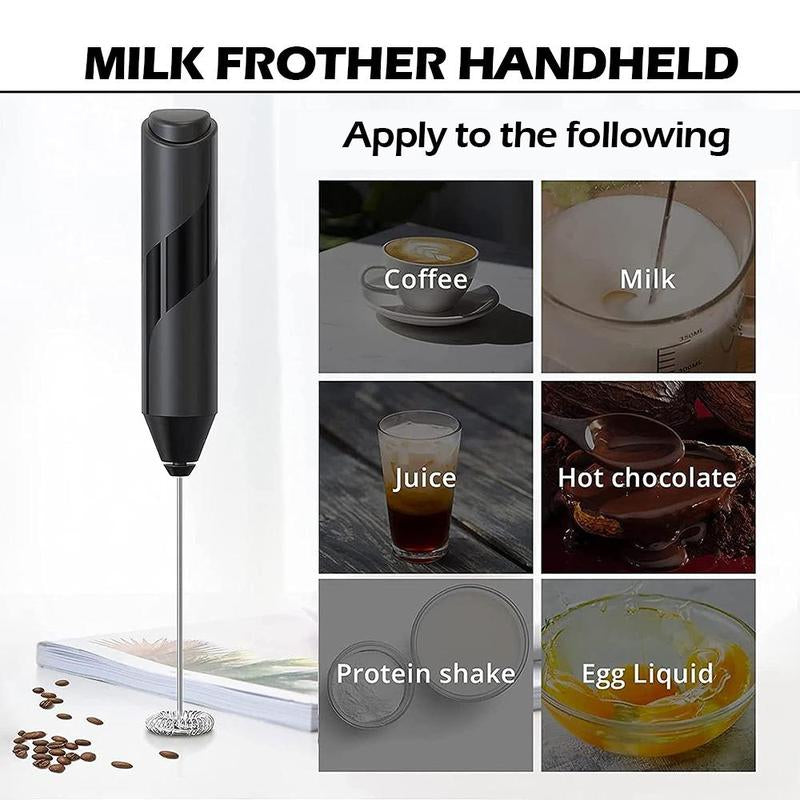 Electric Egg Beater, Handheld Blender with Stainless Steel Stand, Battery Required Coffee Milk Frother without Battery