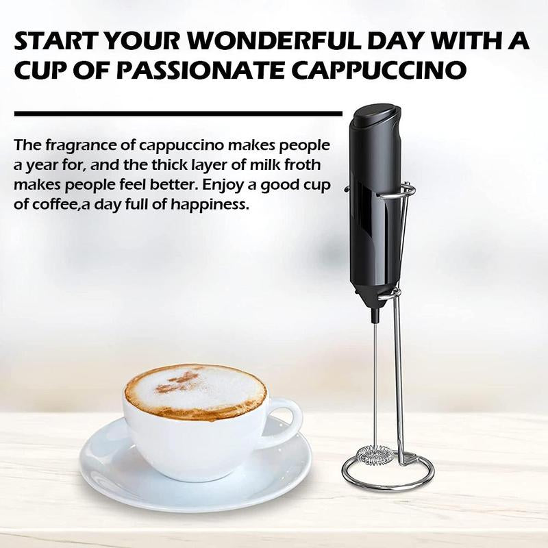 Electric Egg Beater, Handheld Blender with Stainless Steel Stand, Battery Required Coffee Milk Frother without Battery